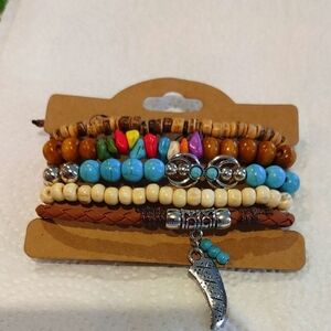 Colorful Beaded Bracelet Set Of 5